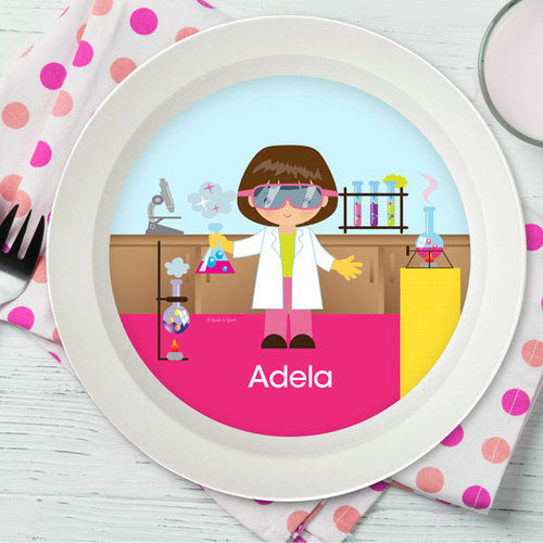 Cool Scientist Girl Personalized Kids Bowl - Give Wink