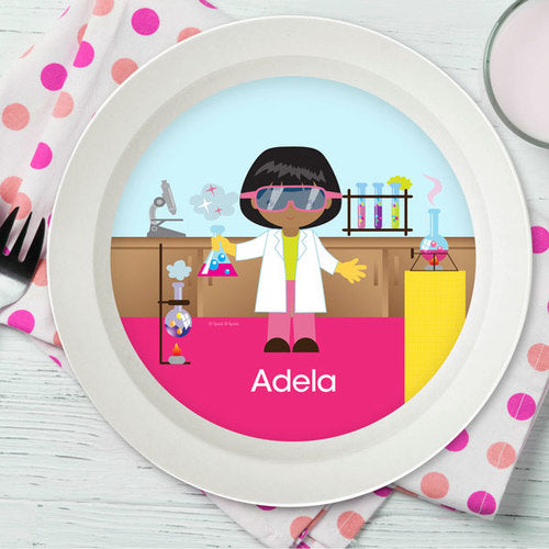 Cool Scientist Girl Personalized Kids Bowl - Give Wink