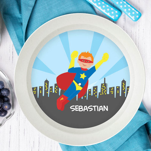 Cool Superhero Personalized Kids Bowl - Give Wink