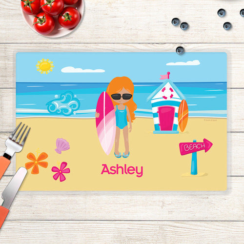 Beach Girl Personalized Kids Placemat - Give Wink