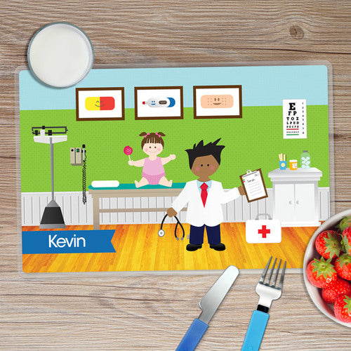 Doctor's Visit Boy Personalized Kids Placemat - Give Wink