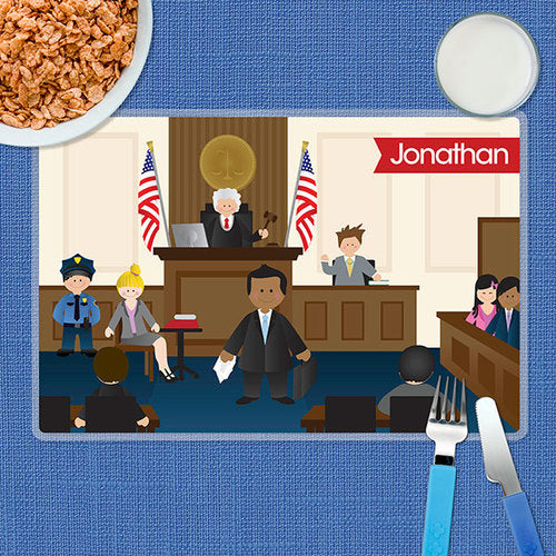 Legally Correct Boy Personalized Kids Placemat - Give Wink