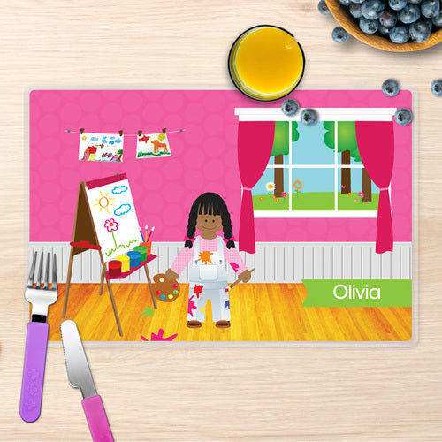 Artist at Work Personalized Kids Placemat - Give Wink