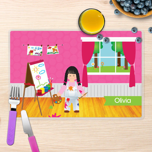 Artist at Work Personalized Kids Placemat - Give Wink