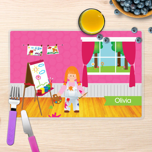 Artist at Work Personalized Kids Placemat - Give Wink