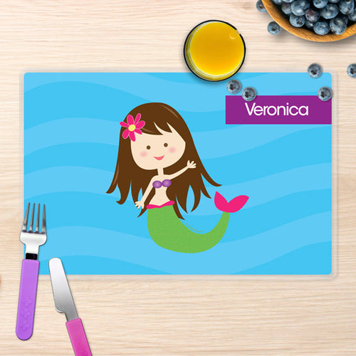 Cute Mermaid Personalized Kids Placemat - Give Wink