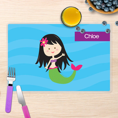Cute Mermaid Personalized Kids Placemat - Give Wink