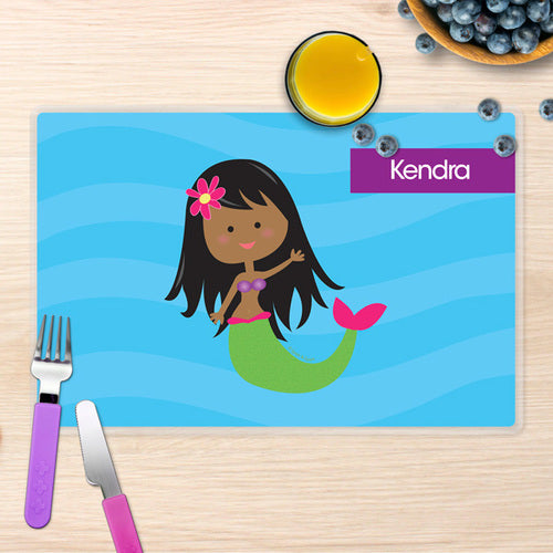 Cute Mermaid Personalized Kids Placemat - Give Wink
