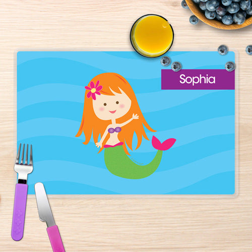 Cute Mermaid Personalized Kids Placemat - Give Wink