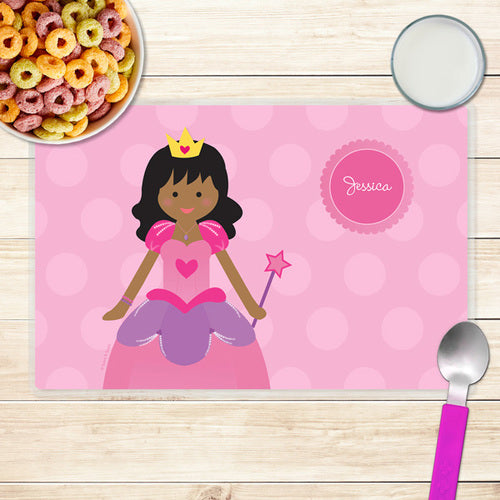Cute Princess Personalized Kids Placemat - Give Wink