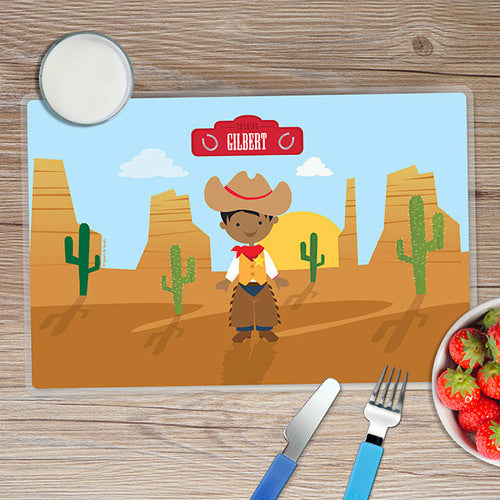 Cowboy Personalized Kids Placemat - Give Wink
