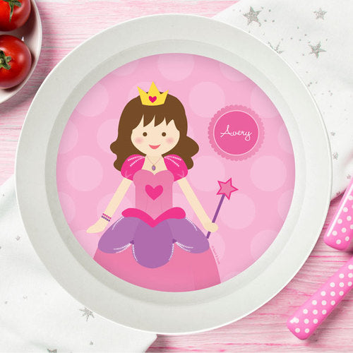 Cute Princess Personalized Kids Bowl - Give Wink