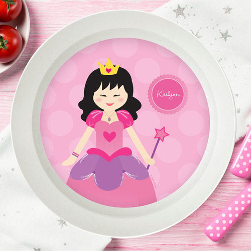Cute Princess Personalized Kids Bowl - Give Wink
