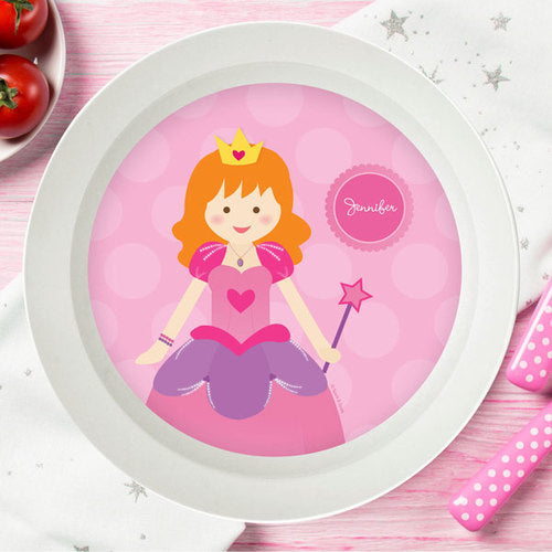 Cute Princess Personalized Kids Bowl - Give Wink