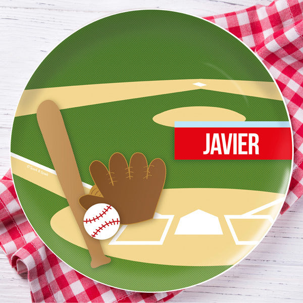 Baseball Fan Personalized Kids Plates - Give Wink