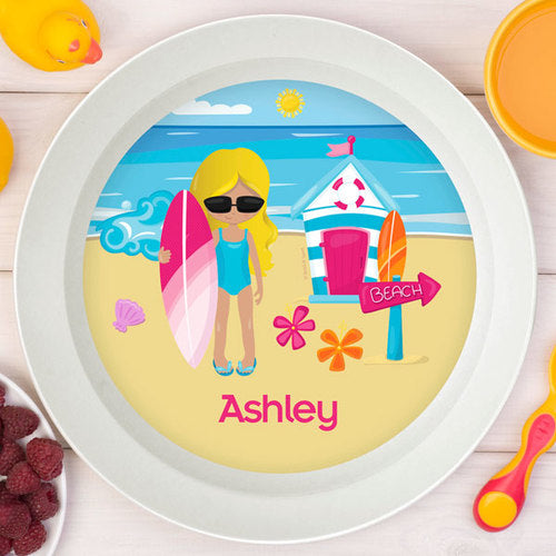 Beach Girl Personalized Kids Bowl - Give Wink