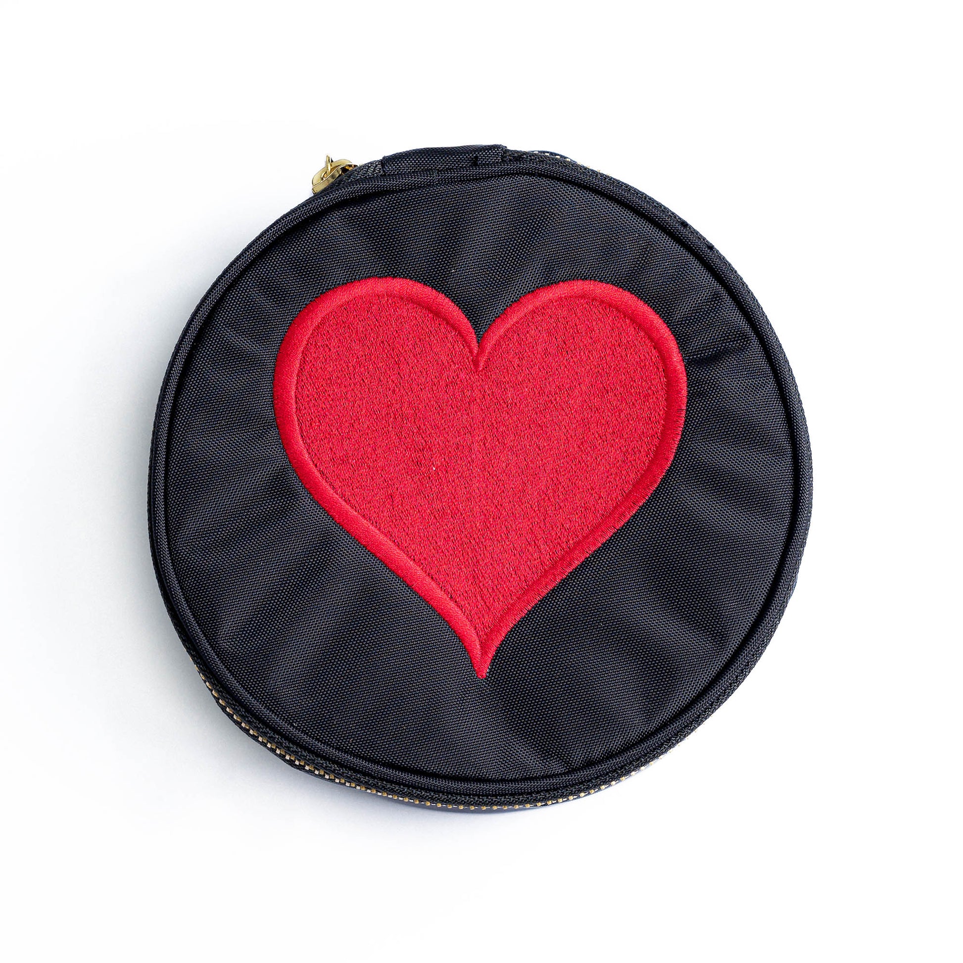 Personalized Nylon Black Brass Round Multi Purpose Pouch - Give Wink