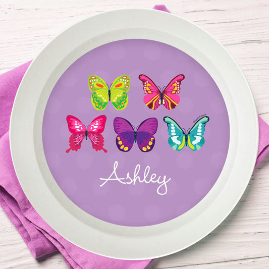 Bright Butterflies Personalized Kids Bowl - Give Wink