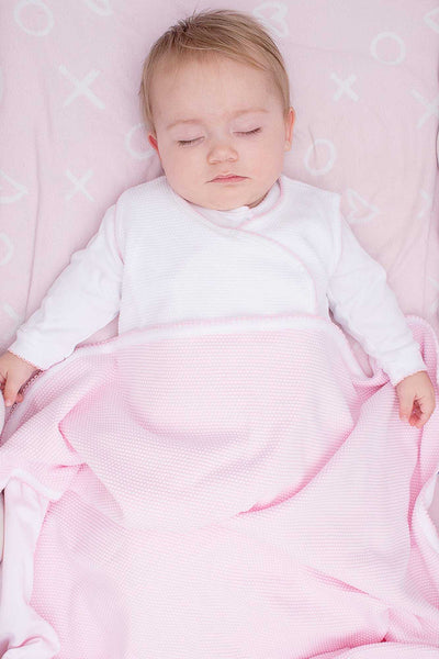 Pima Cotton Bubble Receiving Blanket Pink - Give Wink