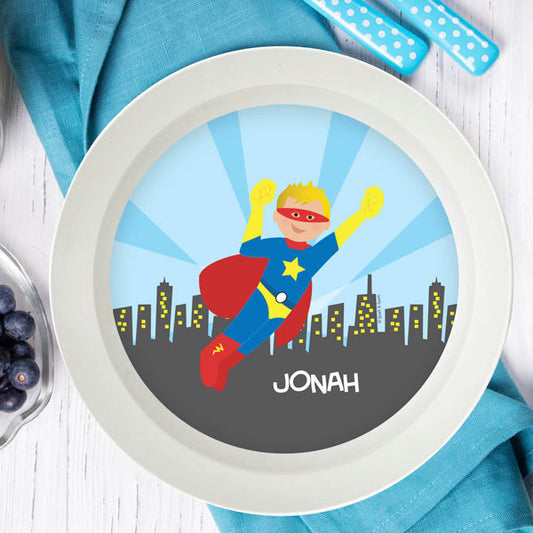 Cool Superhero Personalized Kids Bowl - Give Wink