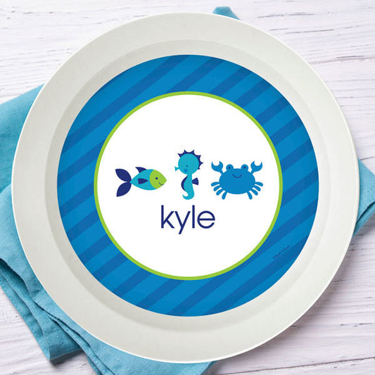 Cute Undersea Creatures Personalized Kids Bowl - Give Wink