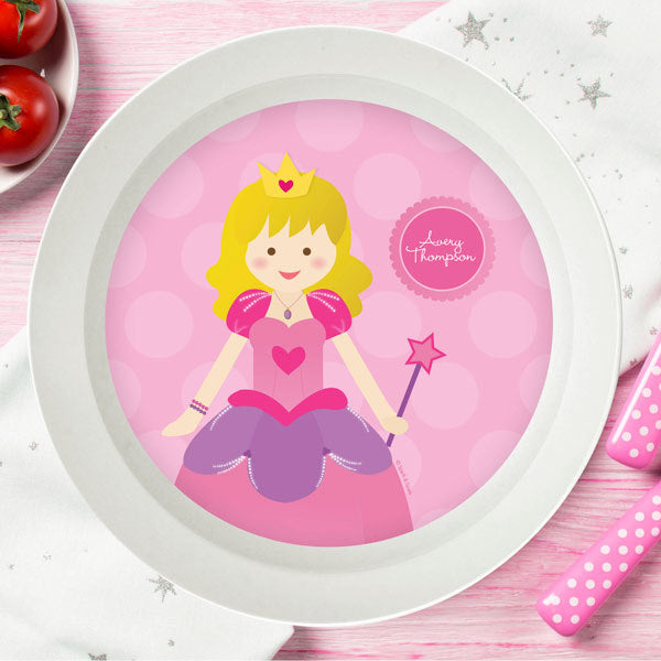 Cute Princess Personalized Kids Bowl - Give Wink