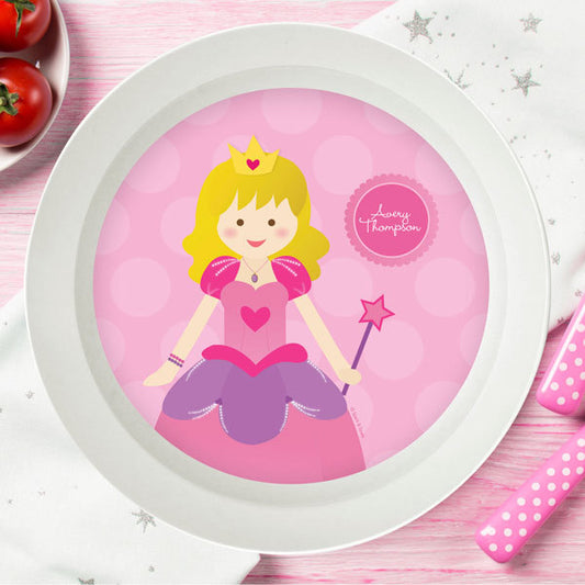 Cute Princess Personalized Kids Bowl - Give Wink