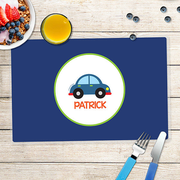 Cute Little Car Personalized Kids Placemat - Give Wink