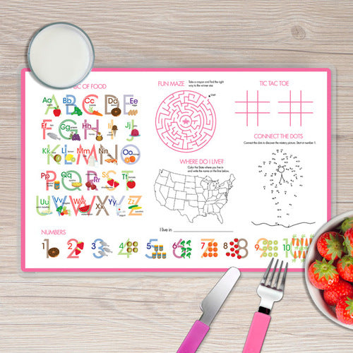 Cute Rainbow Pony Personalized Kids Placemat - Give Wink