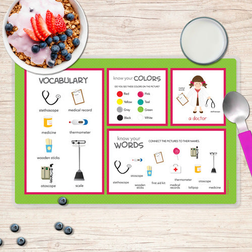 Doctor's Visit Girl Personalized Kids Placemat - Give Wink