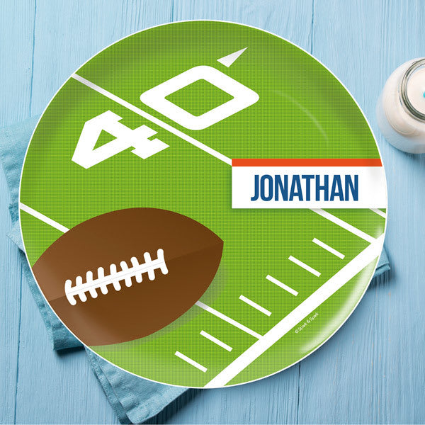 Football Fan Personalized Kids Plates - Give Wink
