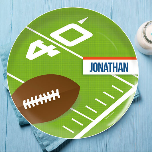 Football Fan Personalized Kids Plates - Give Wink