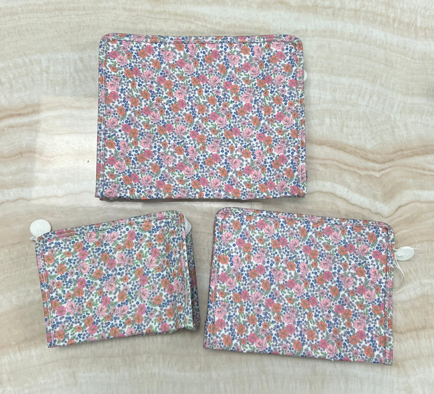 Personalized Nylon Garden Floral Set of 3 Pouches - Give Wink