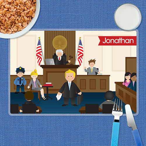 Legally Correct Boy Personalized Kids Placemat - Give Wink