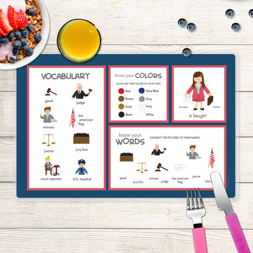 Legally Correct Girl Personalized Kids Placemat - Give Wink