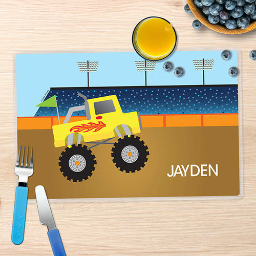 Monster Truck Personalized Kids Placemat - Give Wink