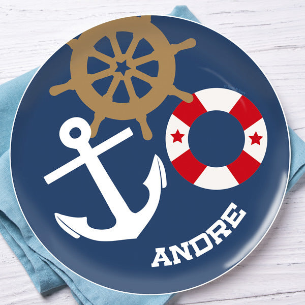 Nautical Ways Personalized Kids Plates - Give Wink