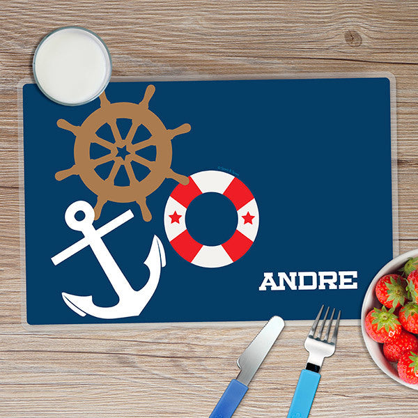 Nautical Ways Personalized Kids Placemat - Give Wink
