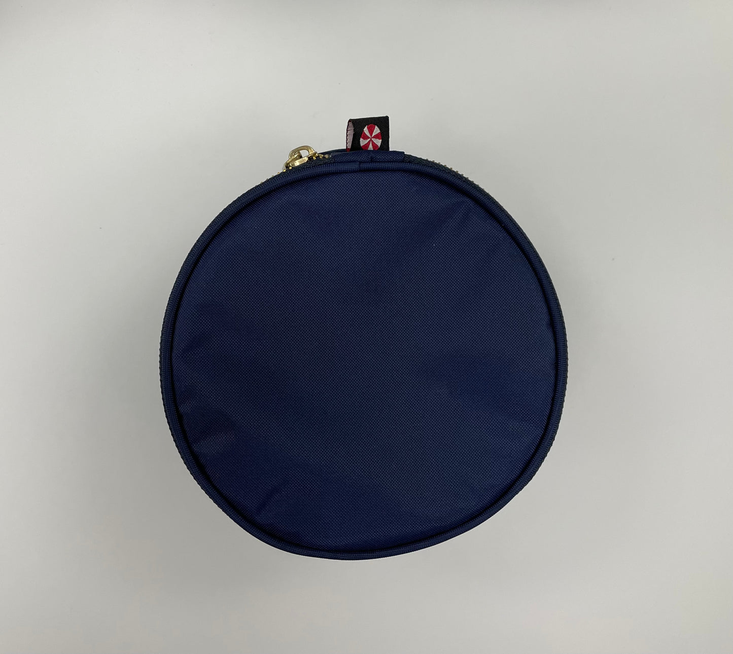 Personalized Nylon Blue Navy Brass Round Multi Purpose Pouch - Give Wink