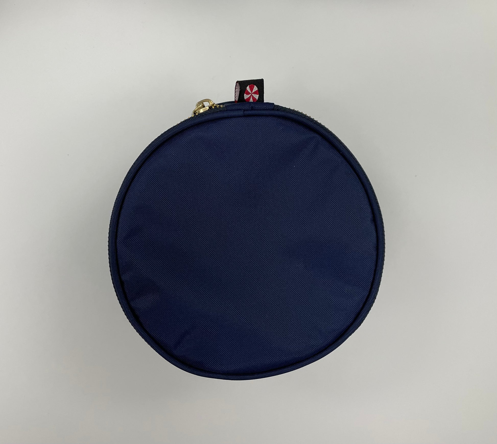 Personalized Nylon Blue Navy Brass Round Multi Purpose Pouch - Give Wink