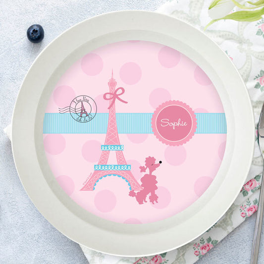 Ohh La La Paris Personalized Kids Bowl - Give Wink