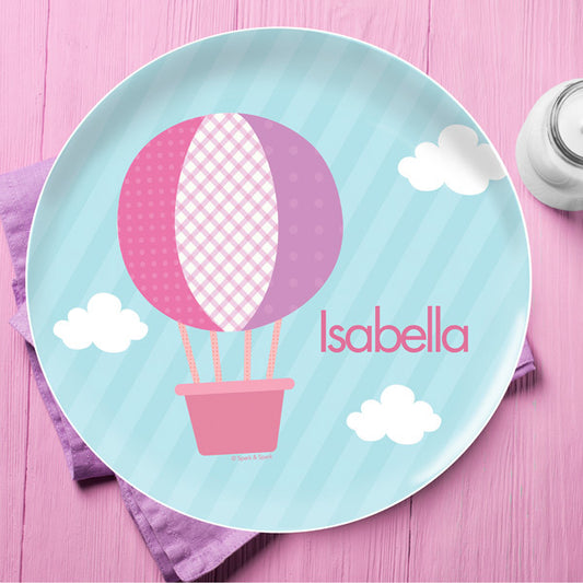 Hot Air Balloon Personalized Kids Plates - Give Wink