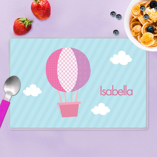 Hot Air Balloon Personalized Kids Placemat - Give Wink