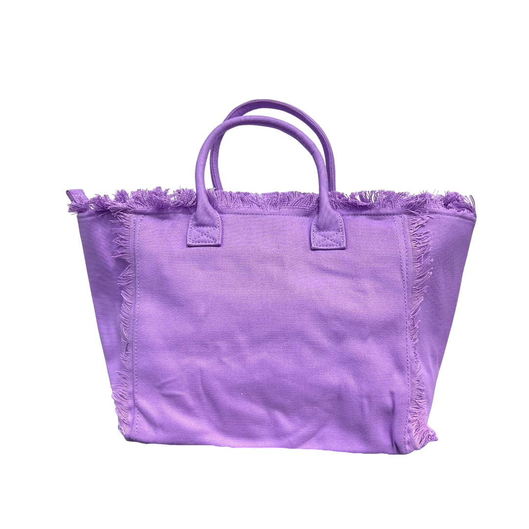 Canvas Beach Tote - Purple - Give Wink