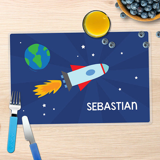 Rocket on the Sky Personalized Kids Placemat - Give Wink