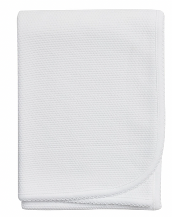 Pima Cotton Bubble Receiving Blanket - White / White - Give Wink