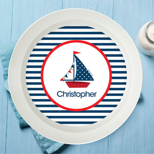 Set Sail Personalized Kids Bowl - Give Wink