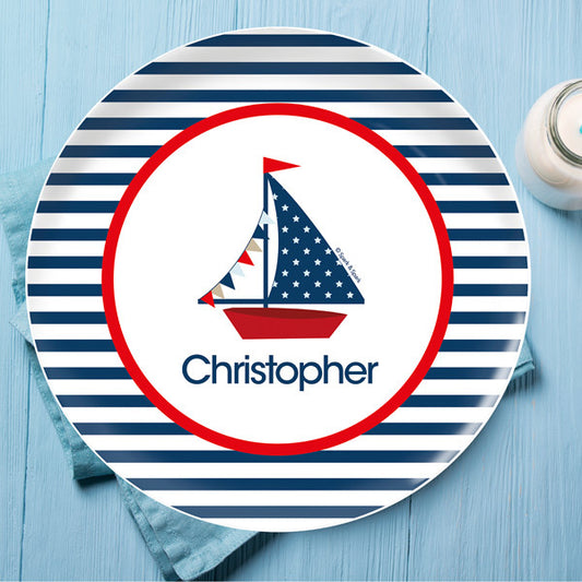 Set Sail Personalized Kids Plates - Give Wink