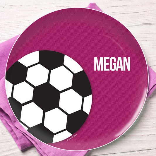 Soccer Fan Personalized Kids Plates - Give Wink