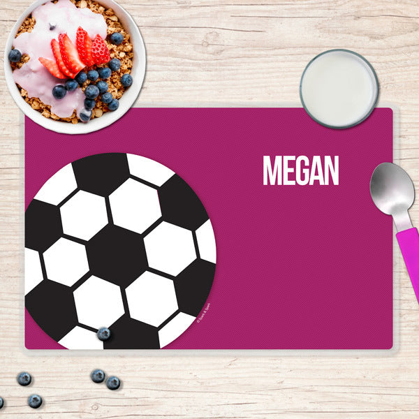 Soccer Fan Personalized Kids Placemat - Give Wink